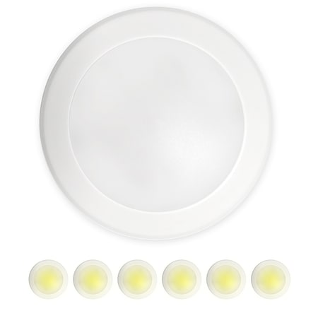 Nuwatt 5/6" LED Flush Mount Ceiling Light, Dimmable Retrofit Disk Recessed Lighting Fixture, 3000K, PK6 NW-R-DSK-6-15W-30K-6P